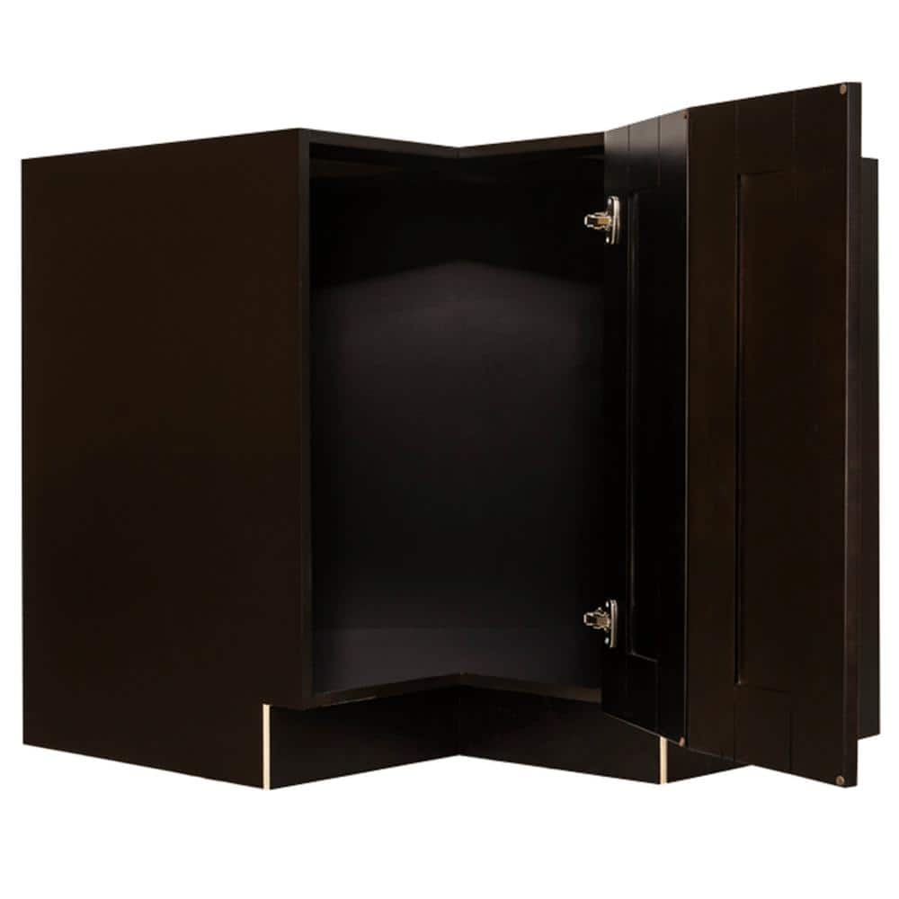 LIFEART CABINETRY Anchester Assembled 36 in. x 34.5 in. x 24 in. Base Lazy Susan Cabinet in Dark Espresso