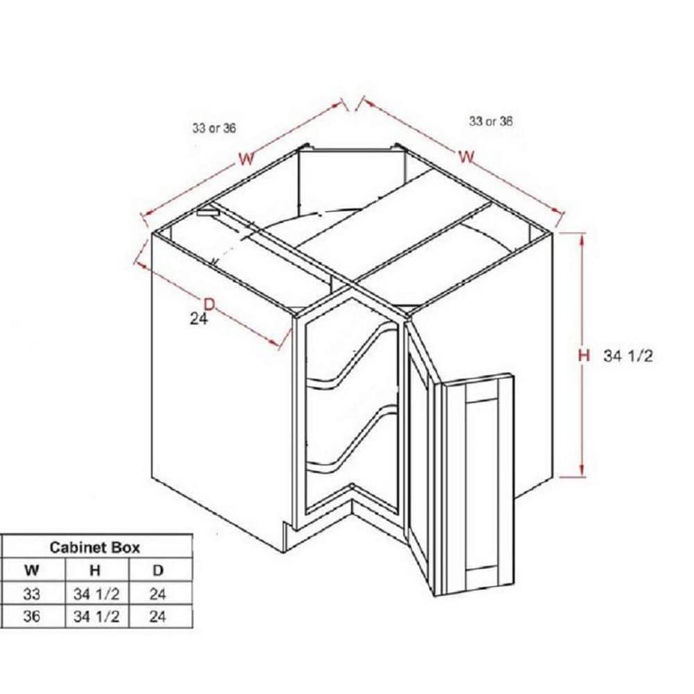 LIFEART CABINETRY Anchester Assembled 36 in. x 34.5 in. x 24 in. Base Lazy Susan Cabinet in Dark Espresso