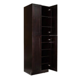 LIFEART CABINETRY Anchester Assembled 24 in. x 90 in. x 24 in. Tall Pantry with 4 Doors in Dark Espresso