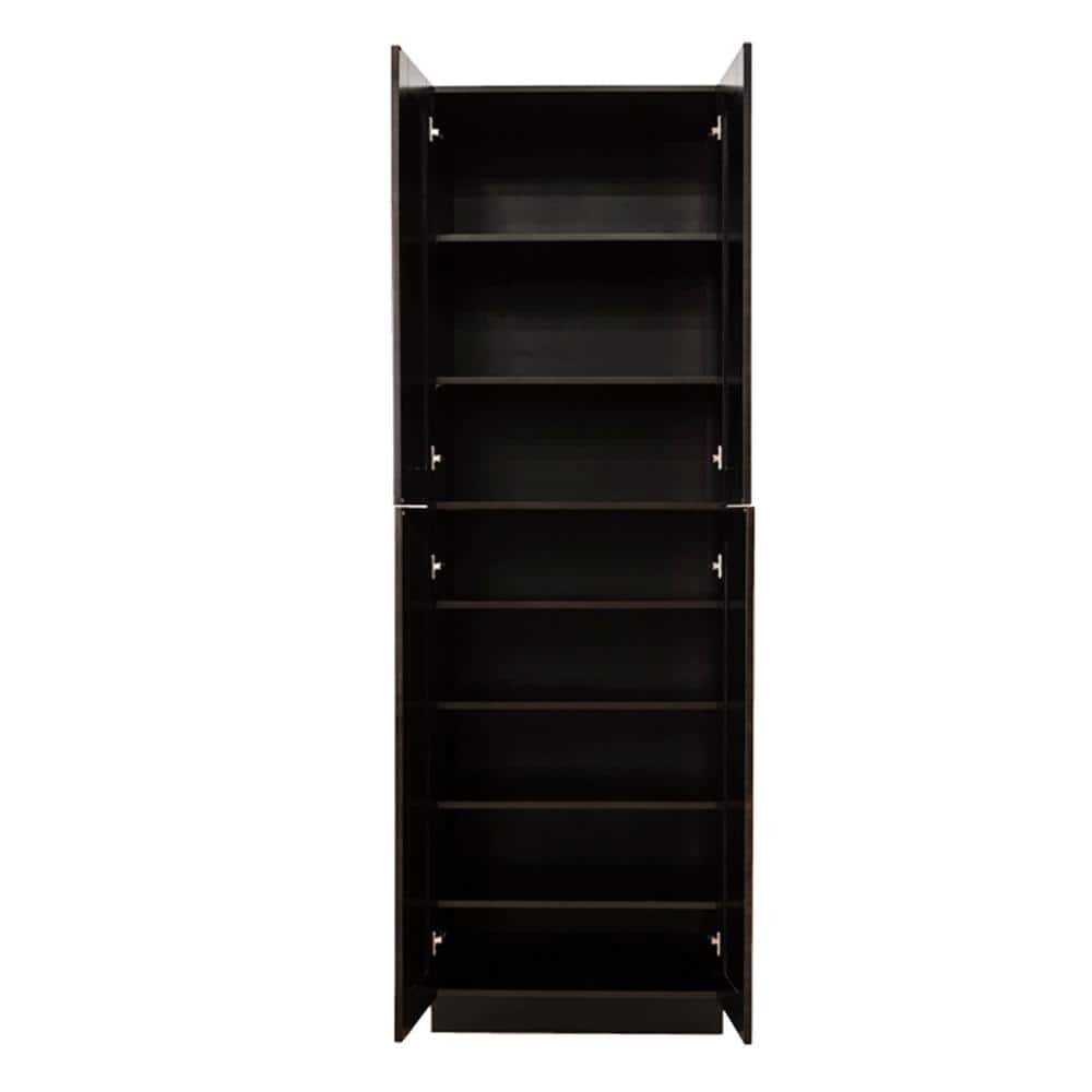 LIFEART CABINETRY Anchester Assembled 24 in. x 90 in. x 24 in. Tall Pantry with 4 Doors in Dark Espresso