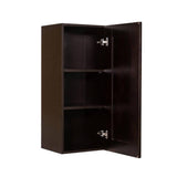 LIFEART CABINETRY Anchester Assembled 18 in. x 36 in. x 12 in. Wall Cabinet with 1 Door 2 Shelves in Dark Espresso