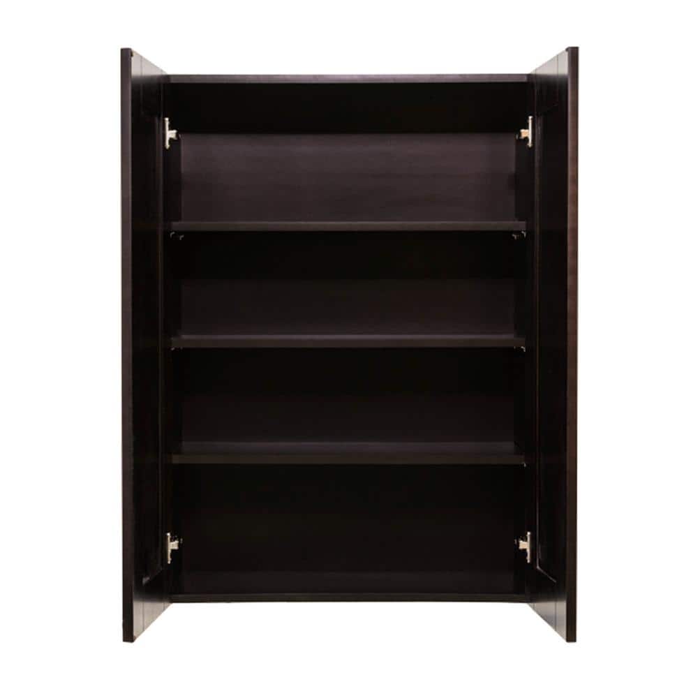 LIFEART CABINETRY Anchester Assembled 24 in. x 42 in. x 12 in. Wall Cabinet with 2 Doors 3 Shelves in Dark Espresso