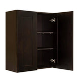 LIFEART CABINETRY Anchester Assembled 30 in. x 15 in. x 12 in. Wall Cabinet with 2 Doors No Shelf in Dark Espresso
