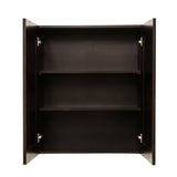 LIFEART CABINETRY Anchester Assembled 30 in. x 15 in. x 12 in. Wall Cabinet with 2 Doors No Shelf in Dark Espresso