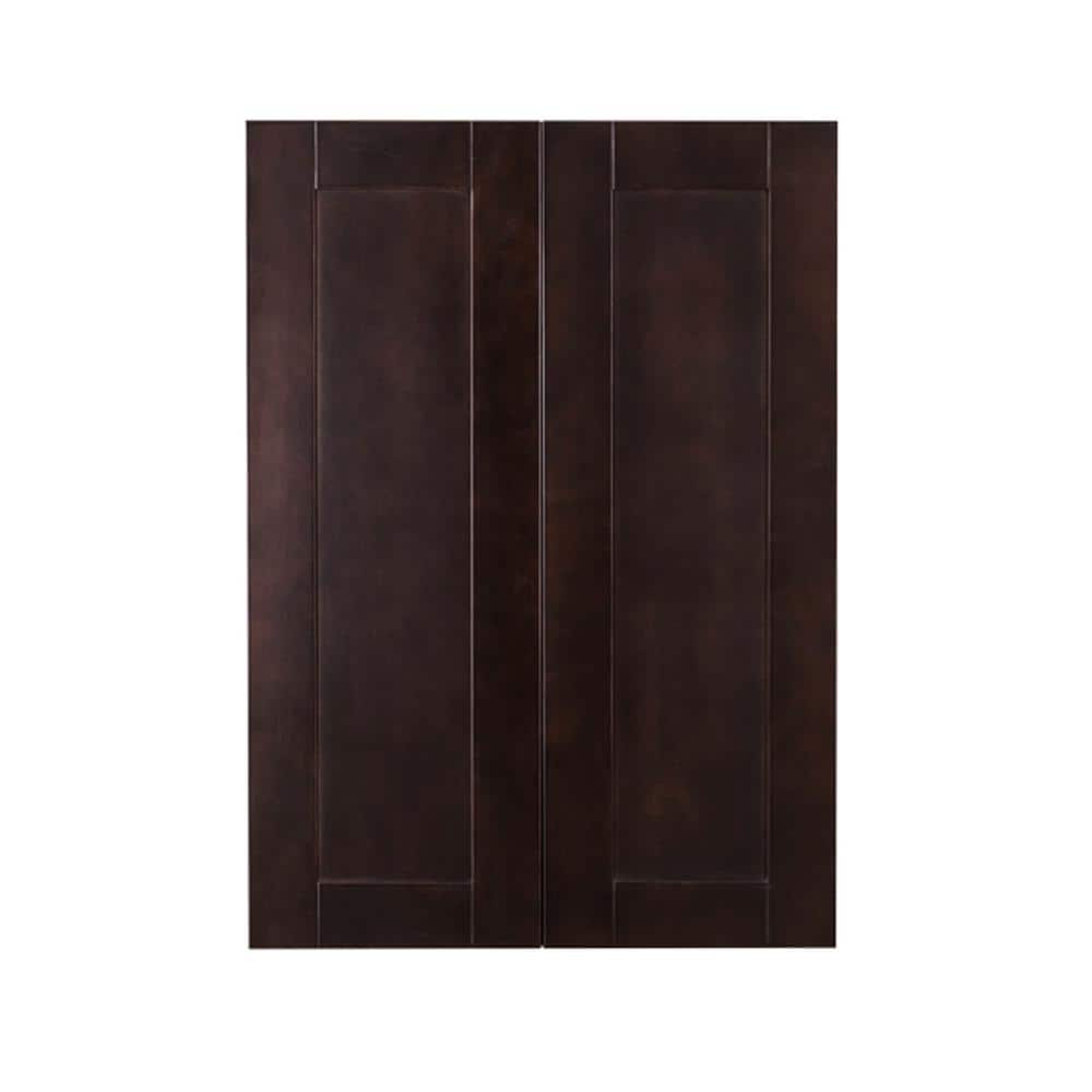 LIFEART CABINETRY Anchester Assembled 30 in. x 42 in. x 12 in. Wall Cabinet with 2 Doors 3 Shelves in Dark Espresso