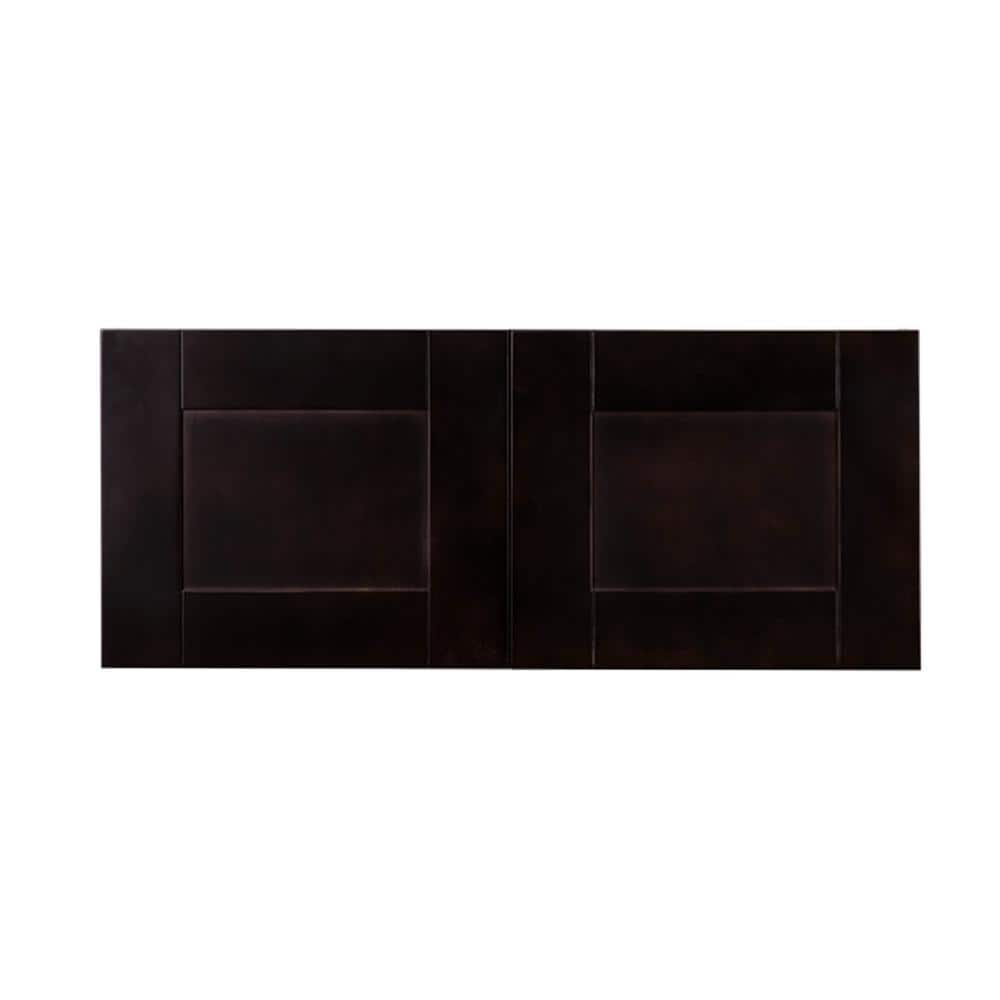 LIFEART CABINETRY Anchester Assembled 36 in. x 18 in. x 24 in. Wall Cabinet with 2 Doors No Shelf in Dark Espresso