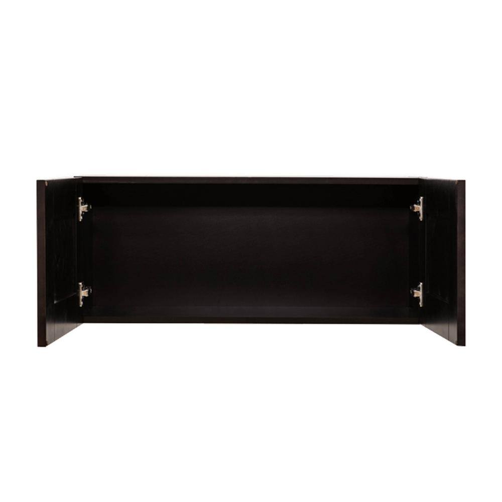 LIFEART CABINETRY Anchester Assembled 36 in. x 18 in. x 24 in. Wall Cabinet with 2 Doors No Shelf in Dark Espresso