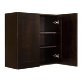 LIFEART CABINETRY Anchester Assembled 36 in. x 21 in. x 24 in. Wall Cabinet with 2 Doors 1 Shelf in Dark Espresso