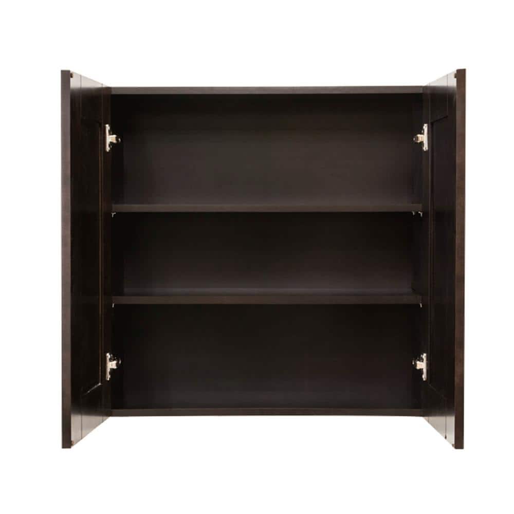 LIFEART CABINETRY Anchester Assembled 36 in. x 21 in. x 24 in. Wall Cabinet with 2 Doors 1 Shelf in Dark Espresso