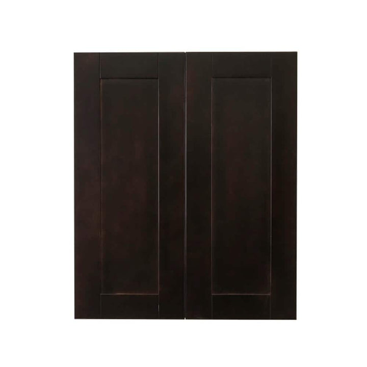 LIFEART CABINETRY Anchester Assembled 36 in. x 24 in. x 24 in. Wall Cabinet with 2 Doors 1 Shelf in Dark Espresso