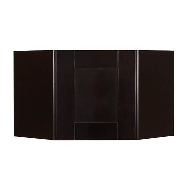 LIFEART CABINETRY Anchester Assembled 24x12x12 in. Wall Diagonal Cabinet with 1 Door in Dark Espresso