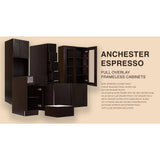 LIFEART CABINETRY Anchester Assembled 24x30x12 in. Wall Diagonal Corner Cabinet with 1 Door 2 Shelves in Dark Espresso