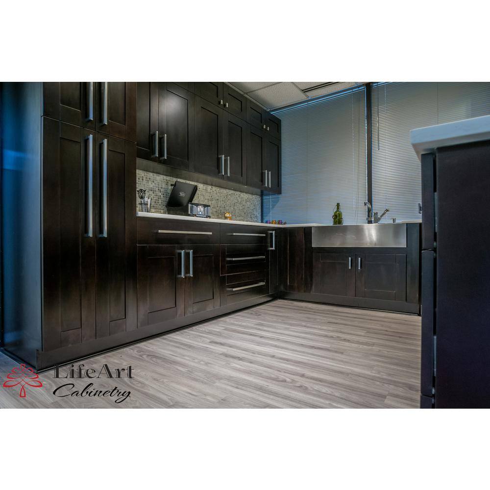 LIFEART CABINETRY Anchester Assembled 24x36x15 in. Wall Diagonal Corner Cabinet with 1 Door 2 Shelves in Dark Espresso