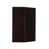 LIFEART CABINETRY Anchester Assembled 24x36x15 in. Wall Diagonal Corner Cabinet with 1 Door 2 Shelves in Dark Espresso