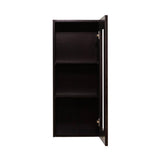 LIFEART CABINETRY Anchester Assembled 12 in. x 36 in. x 12 in. Wall Mullion Door Cabinet with 1 Door 2 Shelves in Dark Espresso