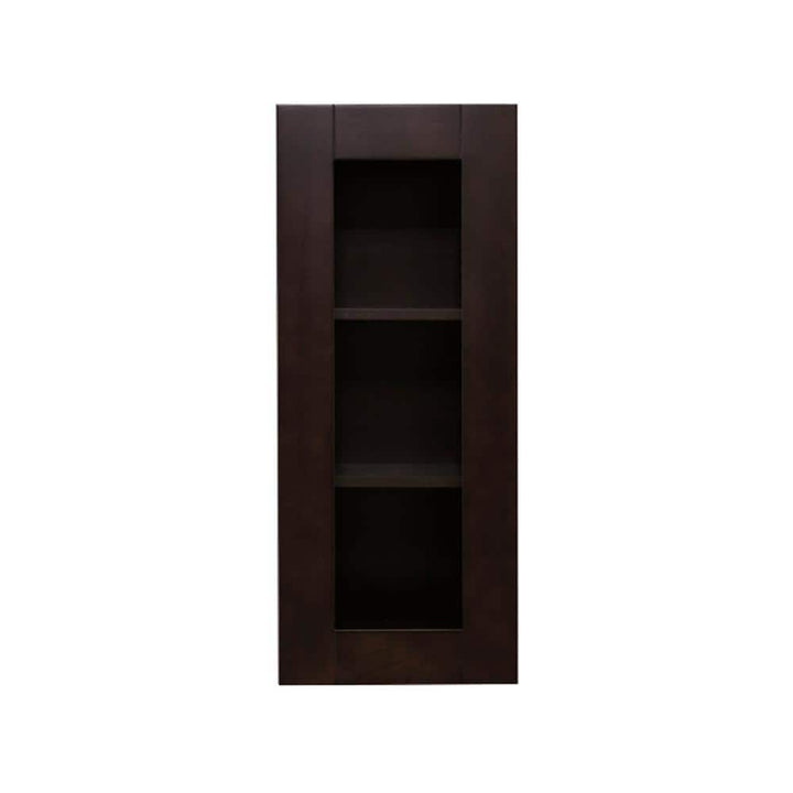 LIFEART CABINETRY Anchester Assembled 12 in. x 36 in. x 12 in. Wall Mullion Door Cabinet with 1 Door 2 Shelves in Dark Espresso