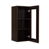 LIFEART CABINETRY Anchester Assembled 12 in. x 36 in. x 12 in. Wall Mullion Door Cabinet with 1 Door 2 Shelves in Dark Espresso