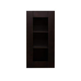 LIFEART CABINETRY Anchester Assembled 18 in. x 30 in. x 12 in. Wall Mullion Door Cabinet with 1 Door 2 Shelves in Dark Espresso