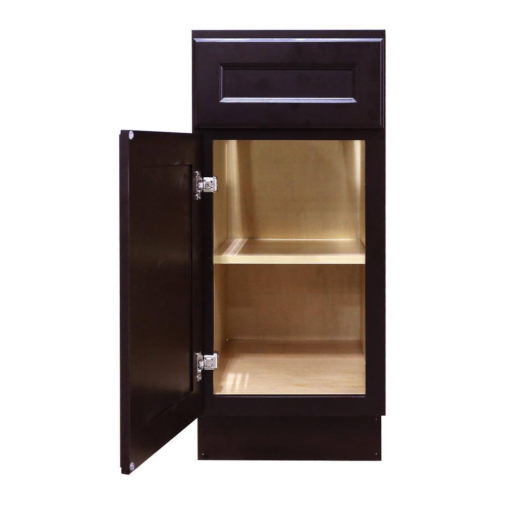 LIFEART CABINETRY Newport Ready to Assemble 21x34.5x24 in. Base Cabinet with 1-Door and 1-Drawer in Dark Espresso