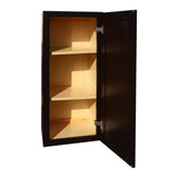 LIFEART CABINETRY Newport Ready to Assemble 21x36x12 in. 1-Door Wall Cabinet with 2-Shelves in Dark Espresso