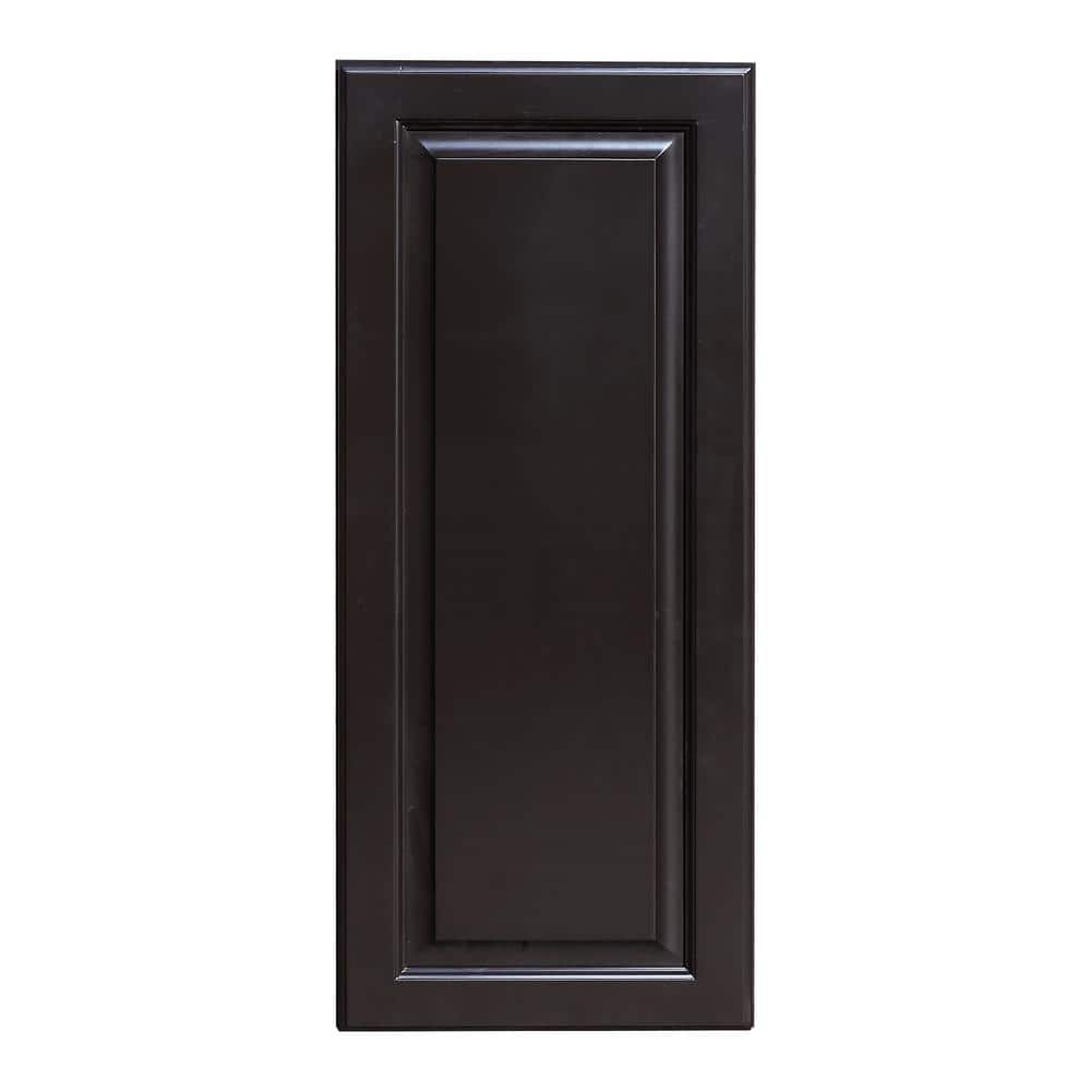 LIFEART CABINETRY Newport Ready to Assemble 21x36x12 in. 1-Door Wall Cabinet with 2-Shelves in Dark Espresso