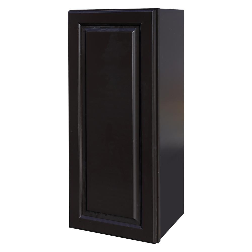 LIFEART CABINETRY Newport Ready to Assemble 21x36x12 in. 1-Door Wall Cabinet with 2-Shelves in Dark Espresso