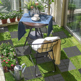 Afoxsos 12 ft. x 12 ft. Plastic Interlocking Deck Tiles Waterproof in Dark Gray (9 Per Pack)