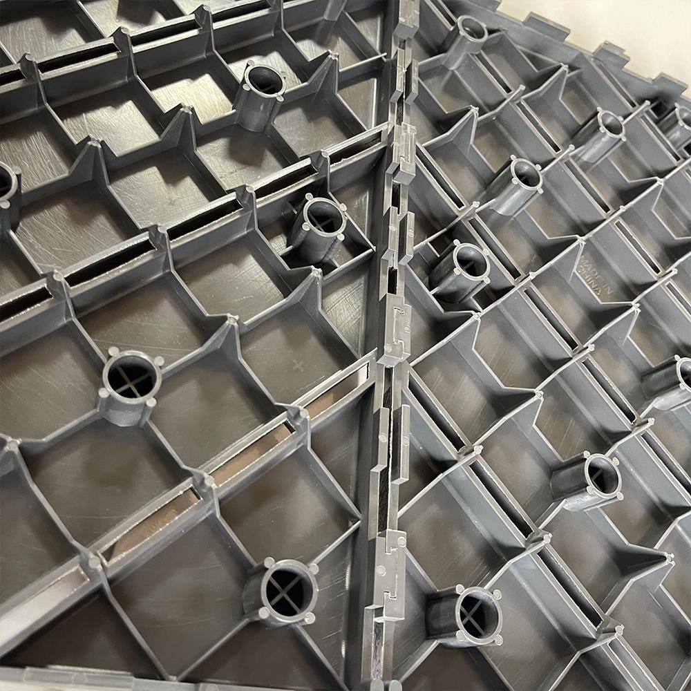 1 ft. x 1 ft. Patio Plastic Interlocking Square Waterproof Deck Tile in Dark Gray (44-Pack) for Poolside Backyard