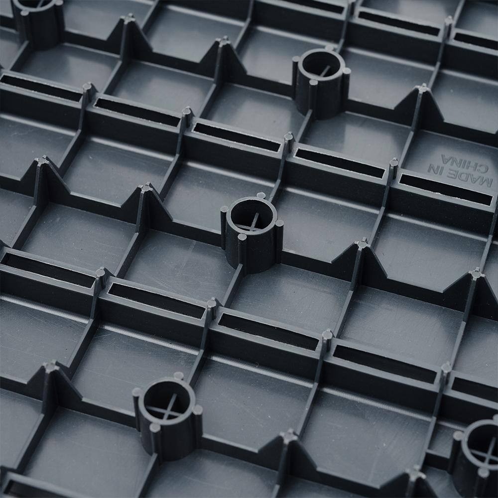 1 ft. x 1 ft. Patio Plastic Interlocking Square Waterproof Deck Tile in Dark Gray for Poolside Backyard (44-Pack)