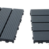 1 ft. x 1 ft. Patio Plastic Interlocking Square Waterproof Deck Tile in Dark Gray for Poolside Backyard (44-Pack)