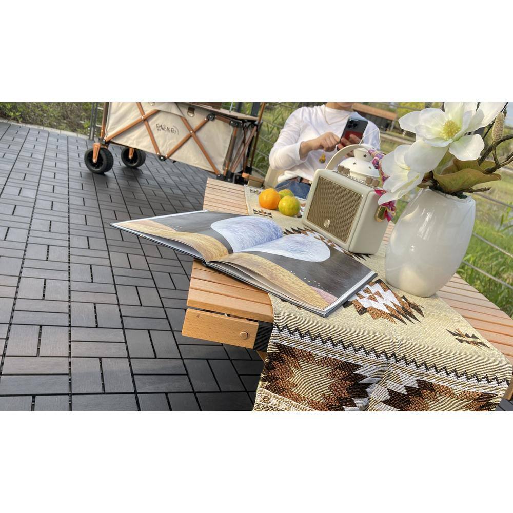 1 ft. x 1 ft. Plastic Deck Tile in Dark Gray for Outdoor Porch Poolside Balcony Backyard (44 Per Box)