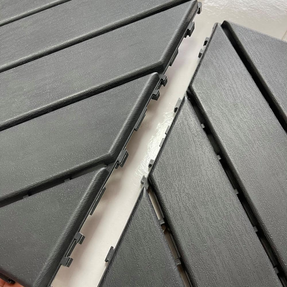 1 ft. x 1 ft. Polypropylene Deck Tile in Dark Gray (44-Piece)