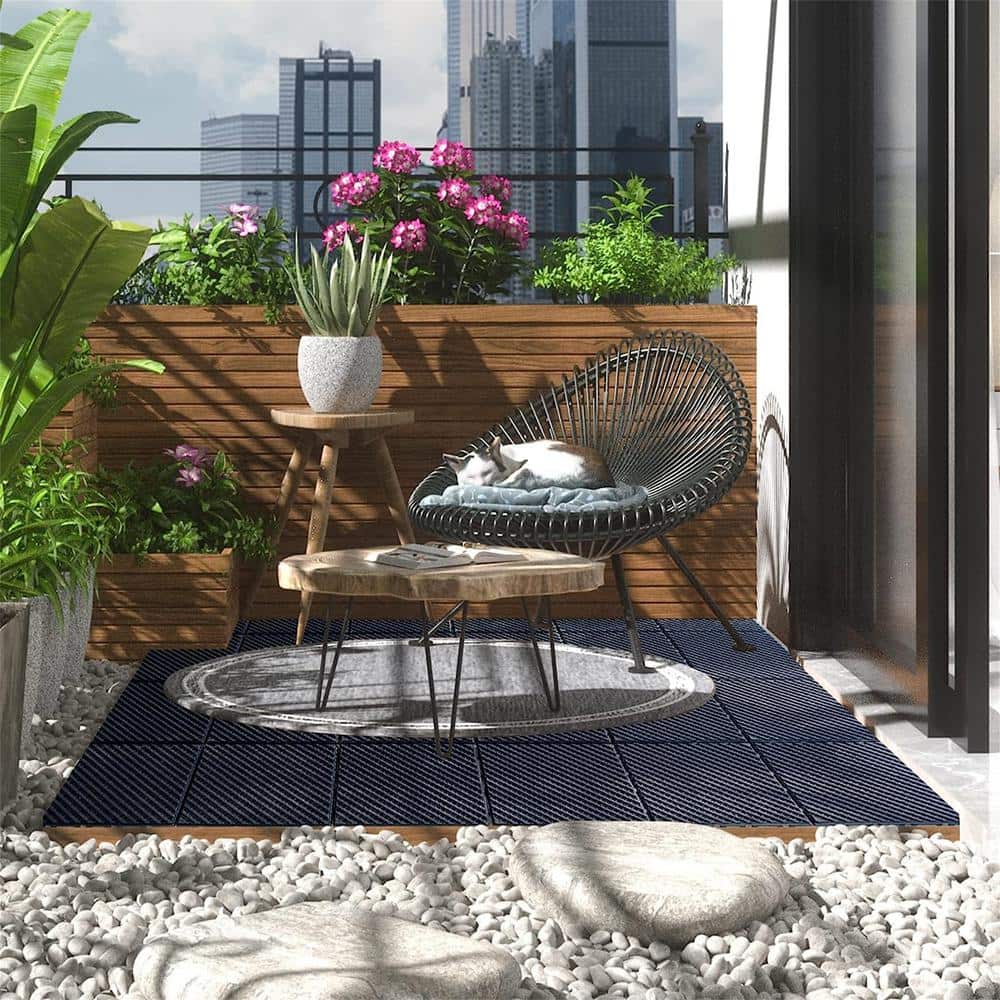 1 ft. x 1 ft. Plastic Deck Tile in Dark Gray (27-Piece)