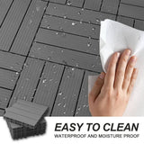 1 ft. x 1 ft. Plastic Composite Deck Tile in Dark Gray, Resist Rust, Water, Easy to DIY and Maintain(35 per Case)