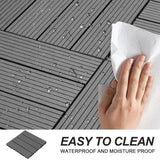 1 ft. x 1 ft. Plastic Composite Deck Tile in Dark Gray, Resist Rust, Water, Easy to DIY and Maintain(20 per Case)
