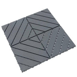 11.8 in.x 11.8 in. Square Plastic Interlocking Deck Tiles, Dark Gray (44-Pack)