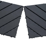 11.8 in.x 11.8 in. Square Plastic Interlocking Deck Tiles, Dark Gray (44-Pack)