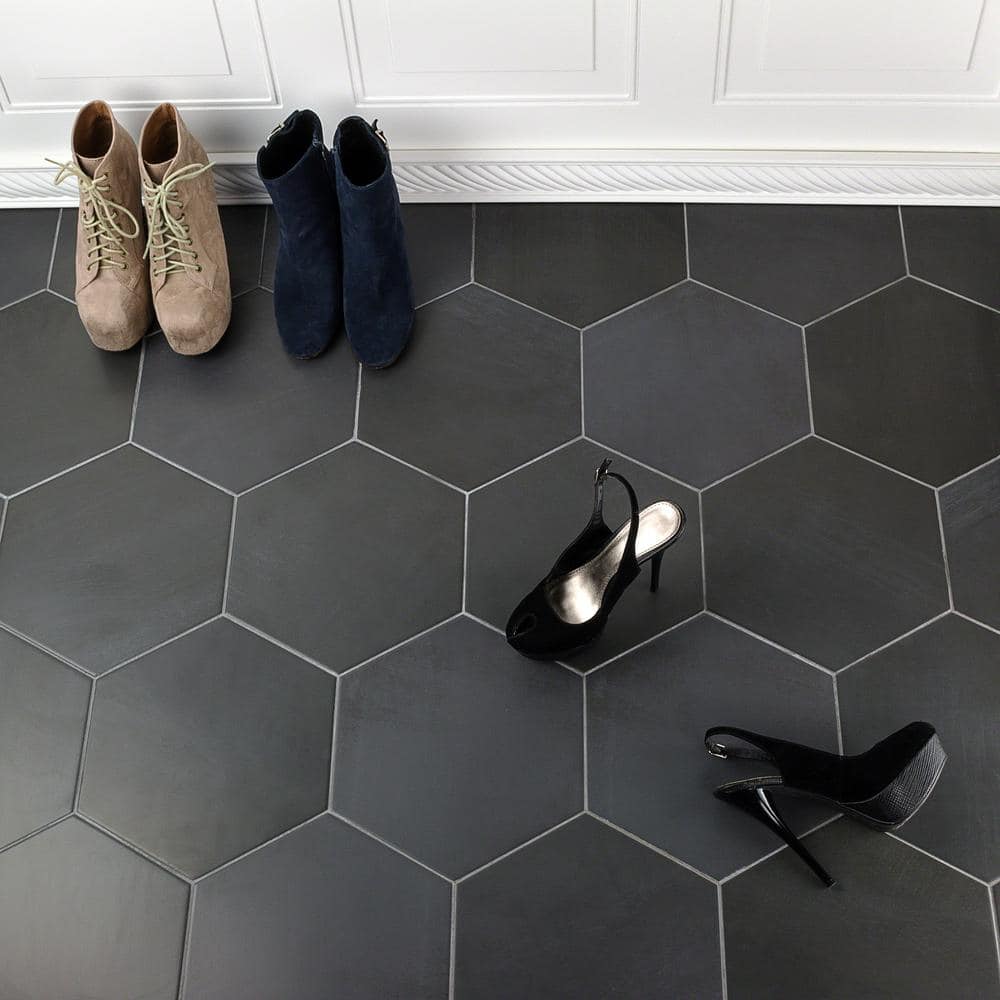 Ivy Hill Tile Langston Dark Gray 9.875 in. x 11.375 in. x 10mm Matte Porcelain Floor and Wall Tile (18 Pieces, 10.76 sq. ft. per Box)