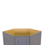 LIFEART CABINETRY Lancaster Gray Plywood Shaker Stock Assembled Base Diagonal Kitchen Cabinet 36 in. W x 34.5 in. H x 24 in. D