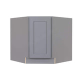 LIFEART CABINETRY Lancaster Gray Plywood Shaker Stock Assembled Base Diagonal Kitchen Cabinet 36 in. W x 34.5 in. H x 24 in. D