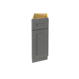 LIFEART CABINETRY Lancaster Gray Plywood Shaker Stock Assembled Base End Right Angle Kitchen Cabinet 12 in. W x 34.5 in. H x 24 in. D