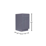LIFEART CABINETRY Lancaster Gray Plywood Shaker Stock Assembled Base Wasket Kitchen Cabinet 18 in. W x 34.5 in. H x 24 in. D