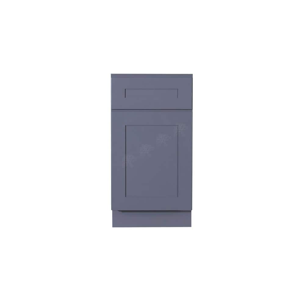 LIFEART CABINETRY Lancaster Gray Plywood Shaker Stock Assembled Base Wasket Kitchen Cabinet 18 in. W x 34.5 in. H x 24 in. D