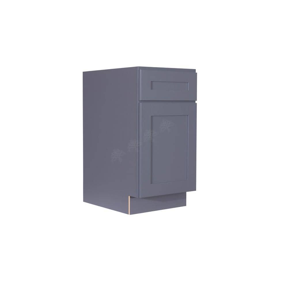 LIFEART CABINETRY Lancaster Gray Plywood Shaker Stock Assembled Base Wasket Kitchen Cabinet 18 in. W x 34.5 in. H x 24 in. D