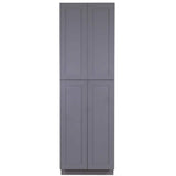 LIFEART CABINETRY Lancaster Gray Plywood Shaker Stock Assembled Tall Pantry Kitchen Cabinet 30 in. W x 90 in. H x 27 in. D