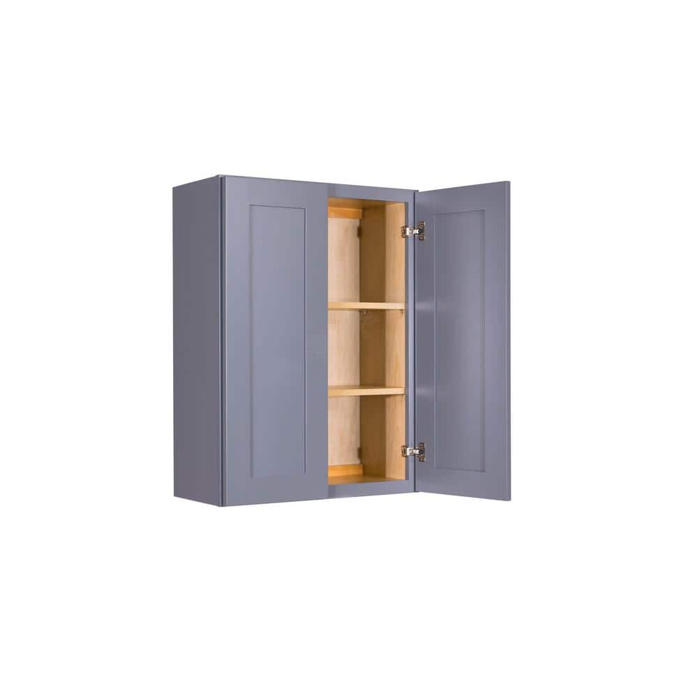 LIFEART CABINETRY Lancaster Gray Plywood Shaker Stock Assembled Wall Kitchen Cabinet 30 in. W x 36 in. H x 12 in. D