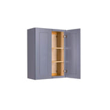 LIFEART CABINETRY Lancaster Gray Plywood Shaker Stock Assembled Wall Kitchen Cabinet 30 in. W x 36 in. H x 12 in. D