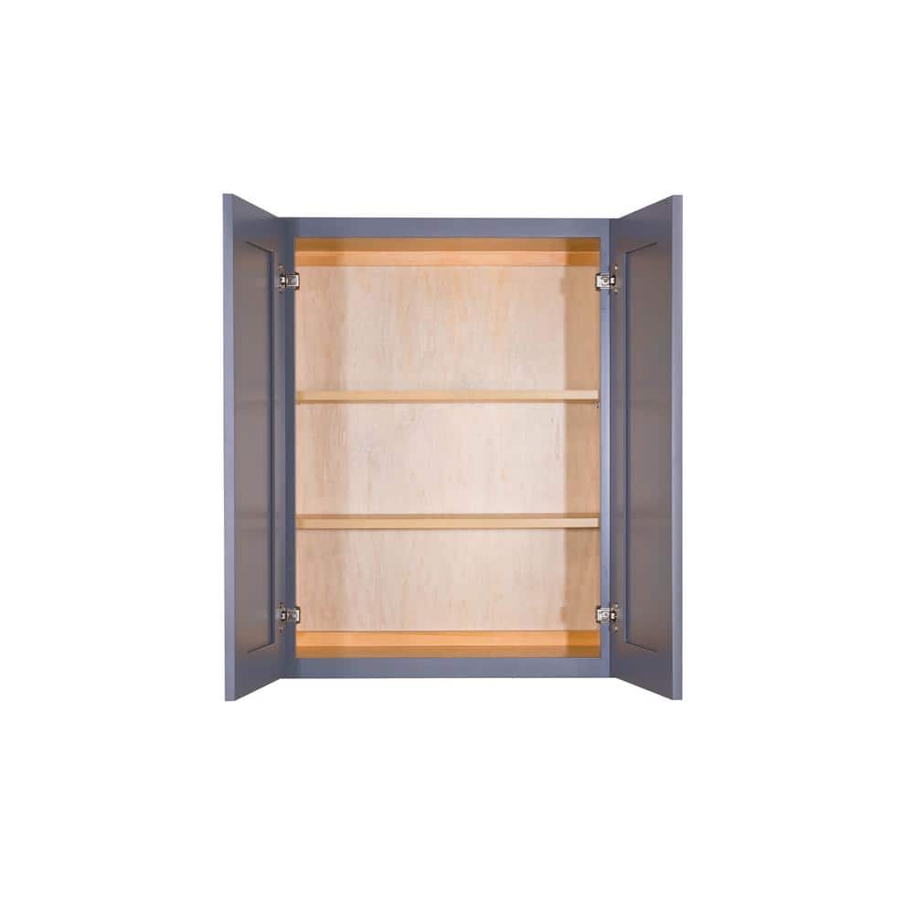 LIFEART CABINETRY Lancaster Gray Plywood Shaker Stock Assembled Wall Kitchen Cabinet 30 in. W x 36 in. H x 12 in. D