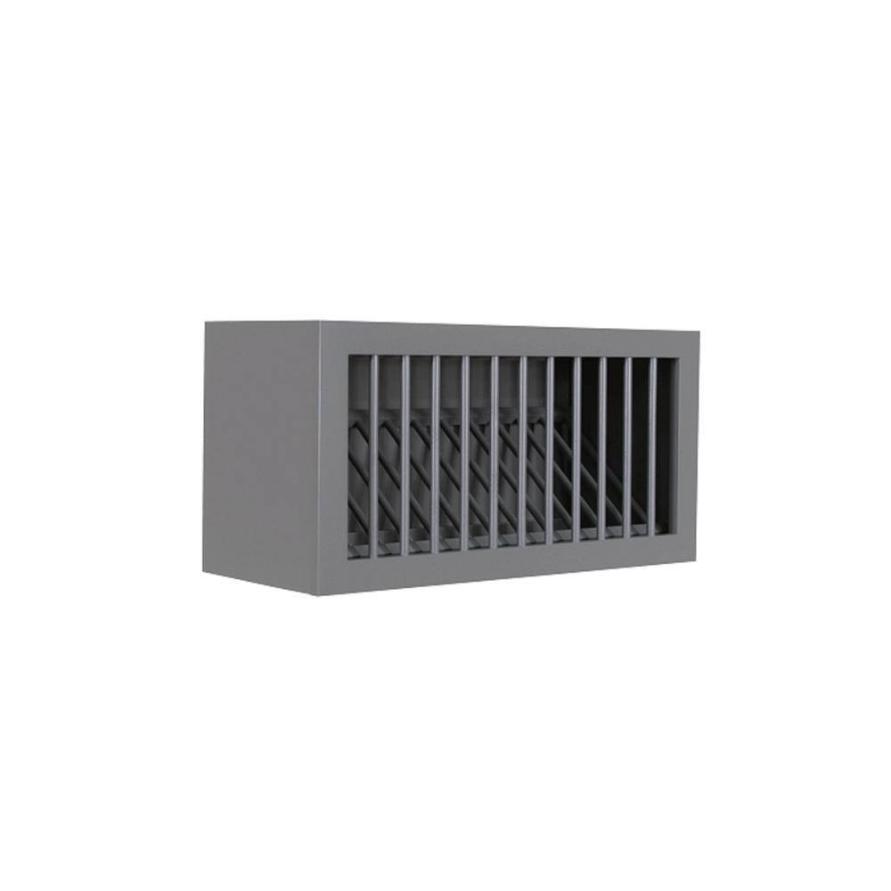 LIFEART CABINETRY Lancaster Gray Plywood Shaker Stock Assembled Wall Dish Holder Kitchen Cabinet 30 in. W x 15 in. H x 12 in. D