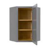 LIFEART CABINETRY Lancaster Gray Plywood Shaker Stock Assembled Wall Diagonal Corner Kitchen Cabinet 24 in. W x 36 in. H x 12 in. D